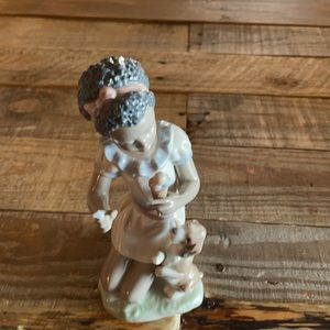 Lladro girl with ice cream cone and dog Figurine